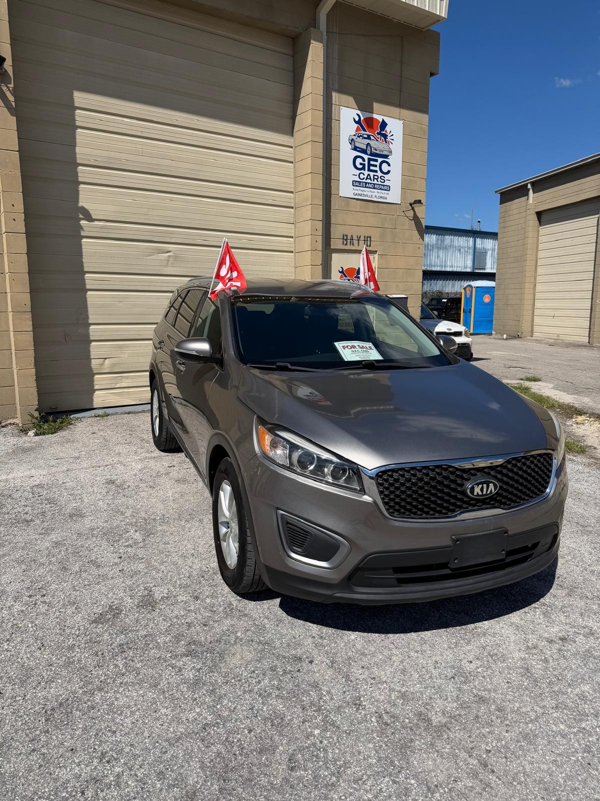2016 Kia Sorento LX front angle at G.E.C Cars in Gainesville